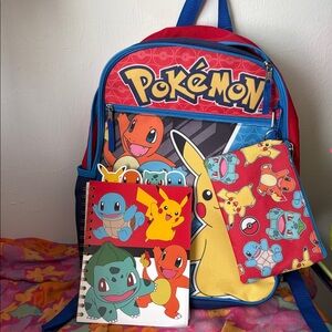 Pokémon Backpack Set with Pencil Case and Notebook